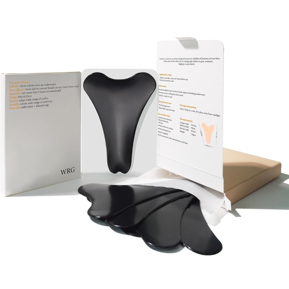 Black Seamless Silicone Modesty Panty Inserts 5 Anti-Outline Underwear Guards E1
